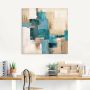 Artland Artprint Abstracte harten rood Abstracte ruiten beige-turquoise als artprint van aluminium artprint voor buiten artprint op linnen poster in verschillende maten. maten - Thumbnail 3