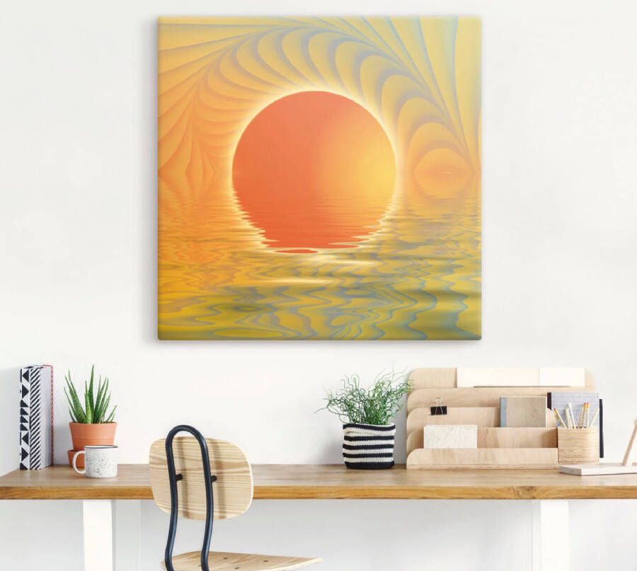 Artland Artprint Abstracte zonsondergang als artprint op linnen poster in verschillende formaten maten