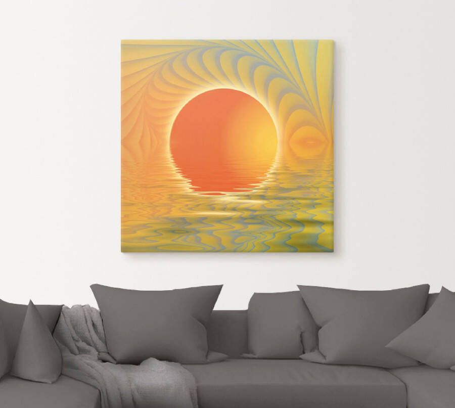 Artland Artprint Abstracte zonsondergang als artprint op linnen poster in verschillende formaten maten