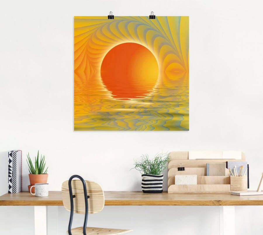Artland Artprint Abstracte zonsondergang als artprint op linnen poster in verschillende formaten maten