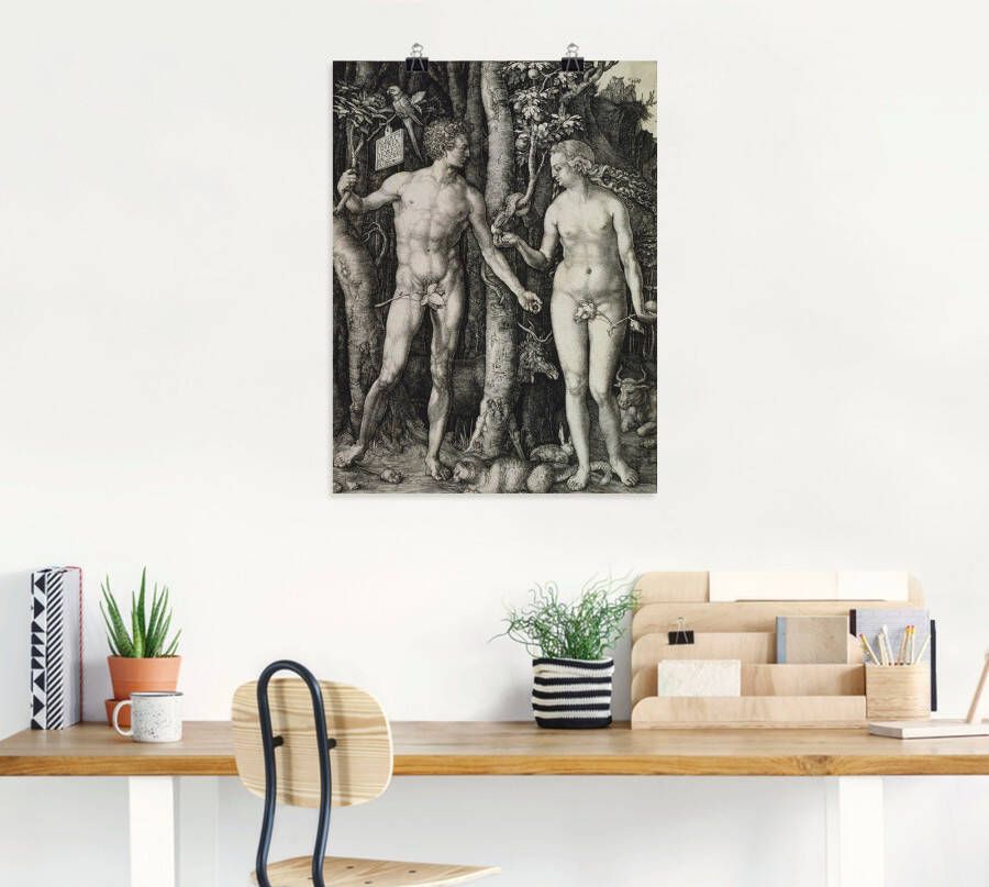 Artland Artprint Adam en Eva. 1504 als artprint op linnen poster in verschillende formaten maten