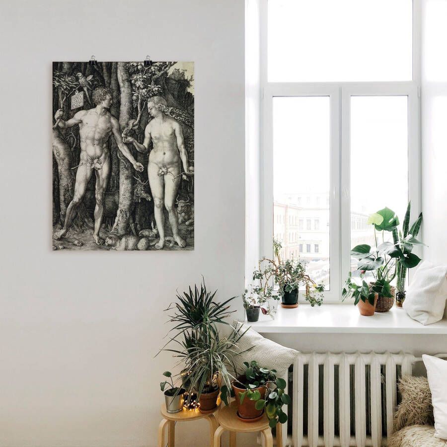 Artland Artprint Adam en Eva. 1504 als artprint op linnen poster in verschillende formaten maten