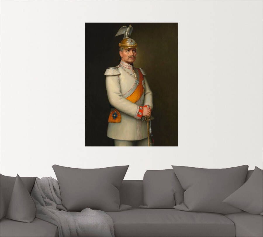 Artland Artprint Afbeelding van Kaiser Wilhelm II. als artprint op linnen muursticker in verschillende maten