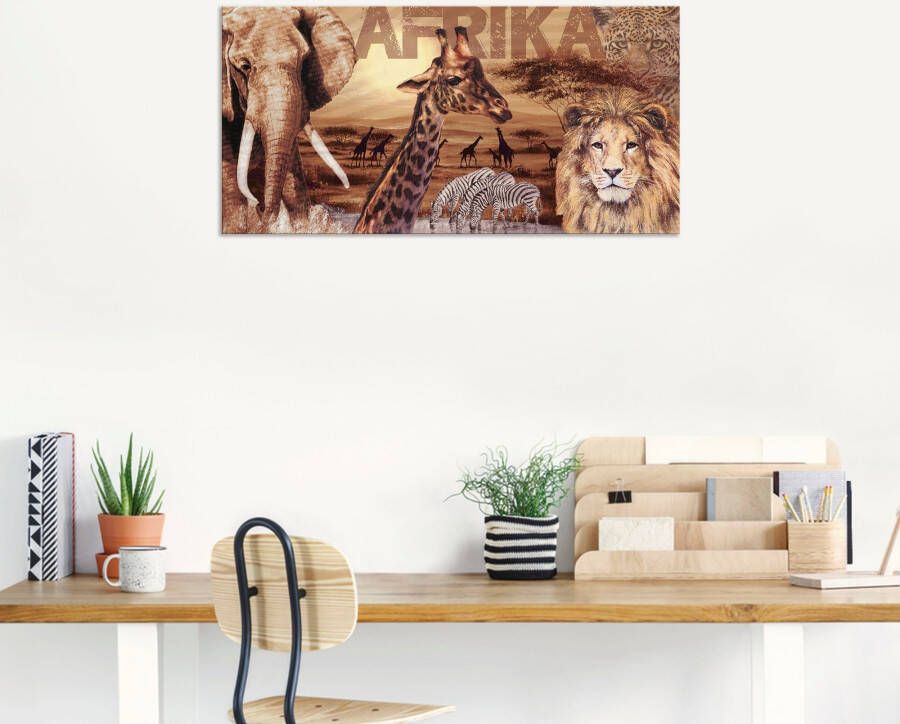 Artland Artprint Afrika als artprint van aluminium artprint voor buiten artprint op linnen poster muursticker