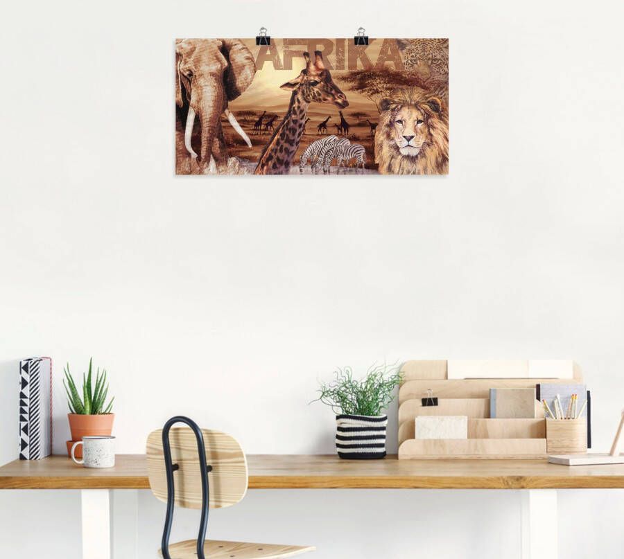 Artland Artprint Afrika als artprint van aluminium artprint voor buiten artprint op linnen poster muursticker