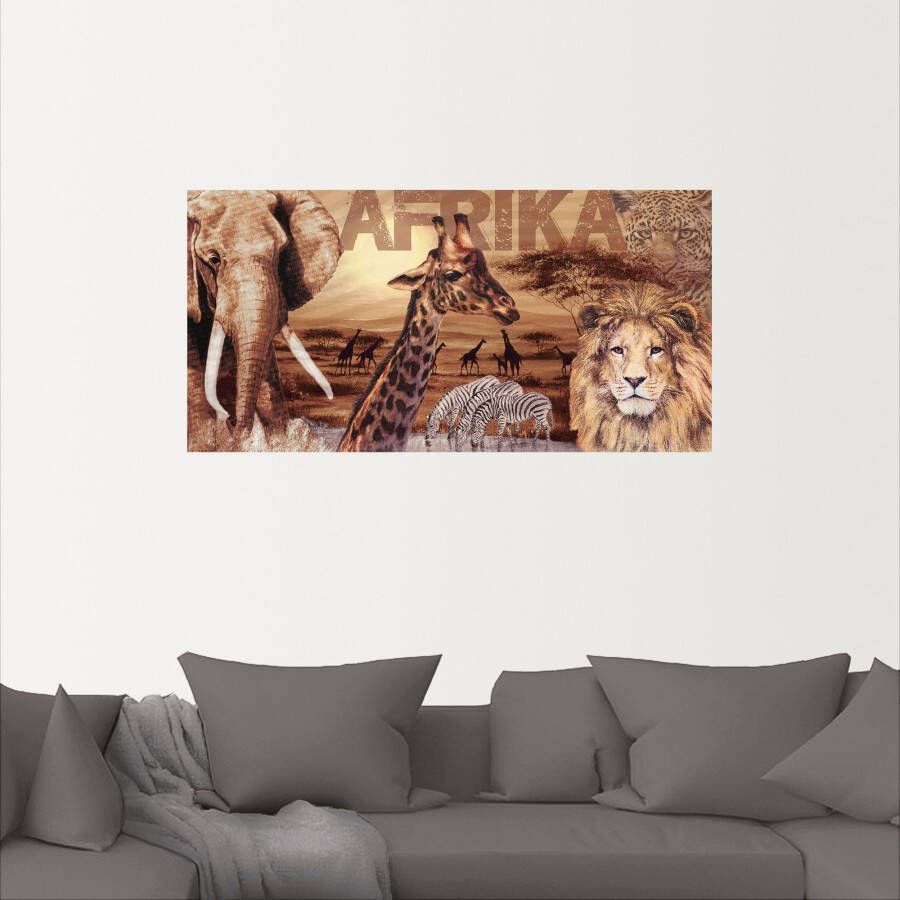 Artland Artprint Afrika als artprint van aluminium artprint voor buiten artprint op linnen poster muursticker