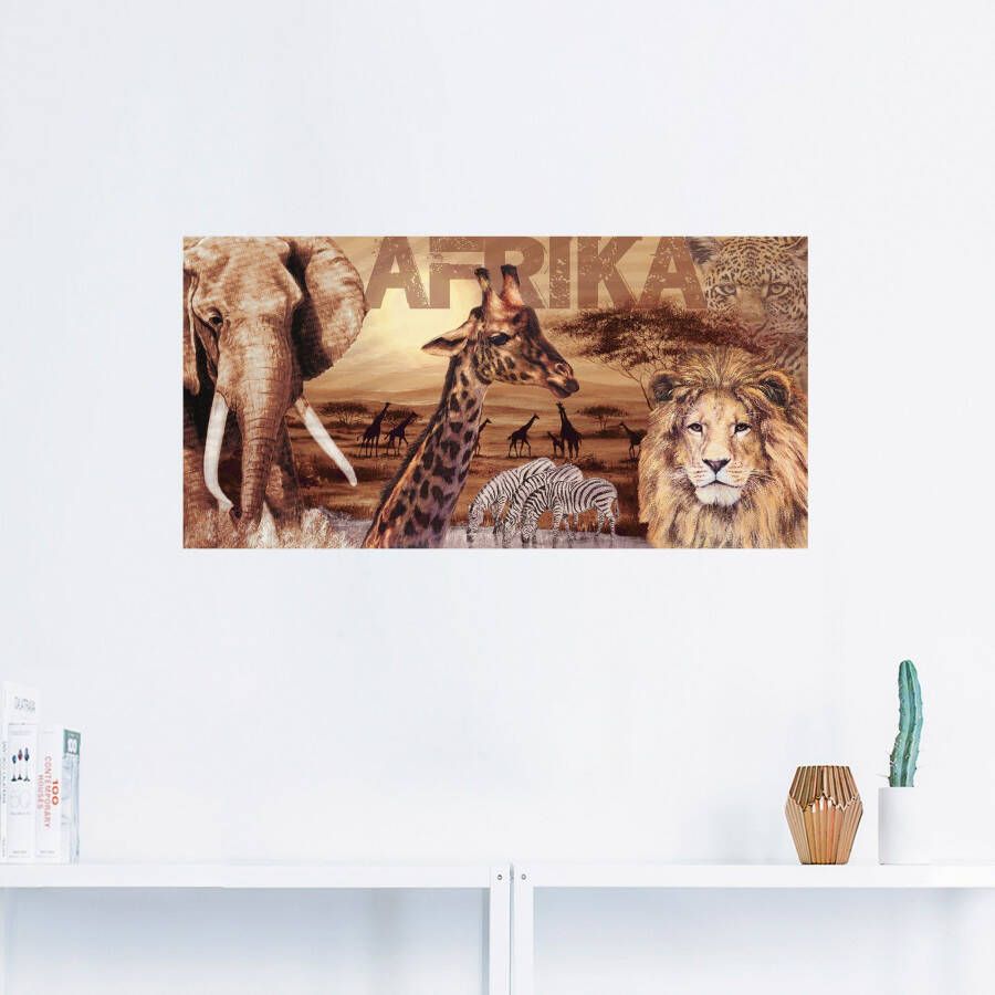 Artland Artprint Afrika als artprint van aluminium artprint voor buiten artprint op linnen poster muursticker