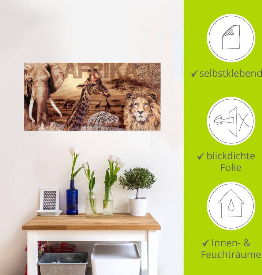 Artland Artprint Afrika als artprint van aluminium artprint voor buiten artprint op linnen poster muursticker