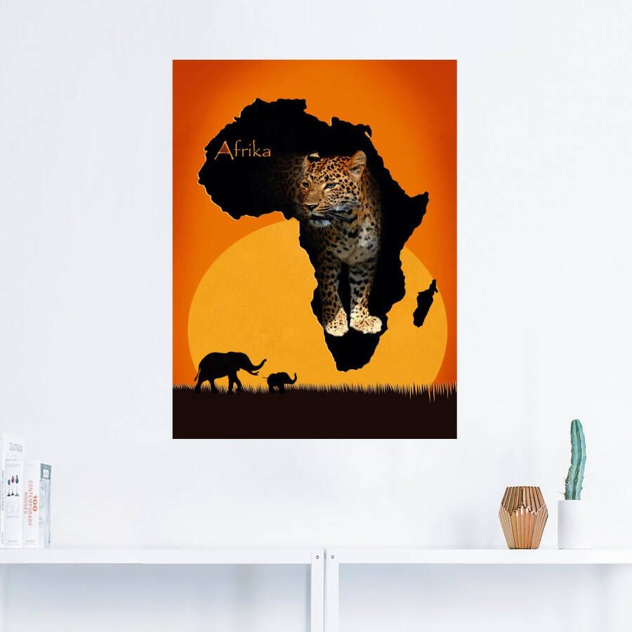 Artland Artprint Afrika het zwarte continent als artprint op linnen poster muursticker in verschillende maten