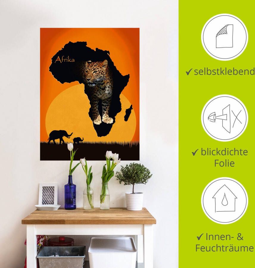 Artland Artprint Afrika het zwarte continent als artprint op linnen poster muursticker in verschillende maten