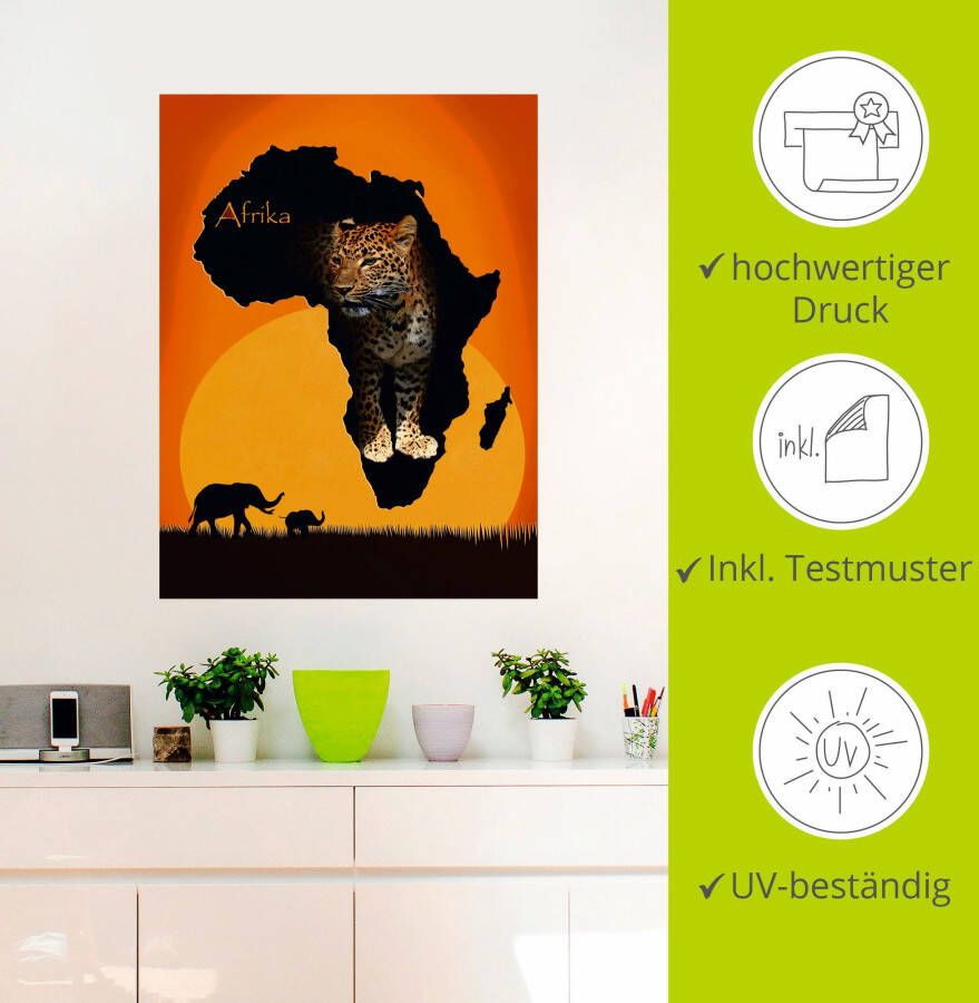 Artland Artprint Afrika het zwarte continent als artprint op linnen poster muursticker in verschillende maten