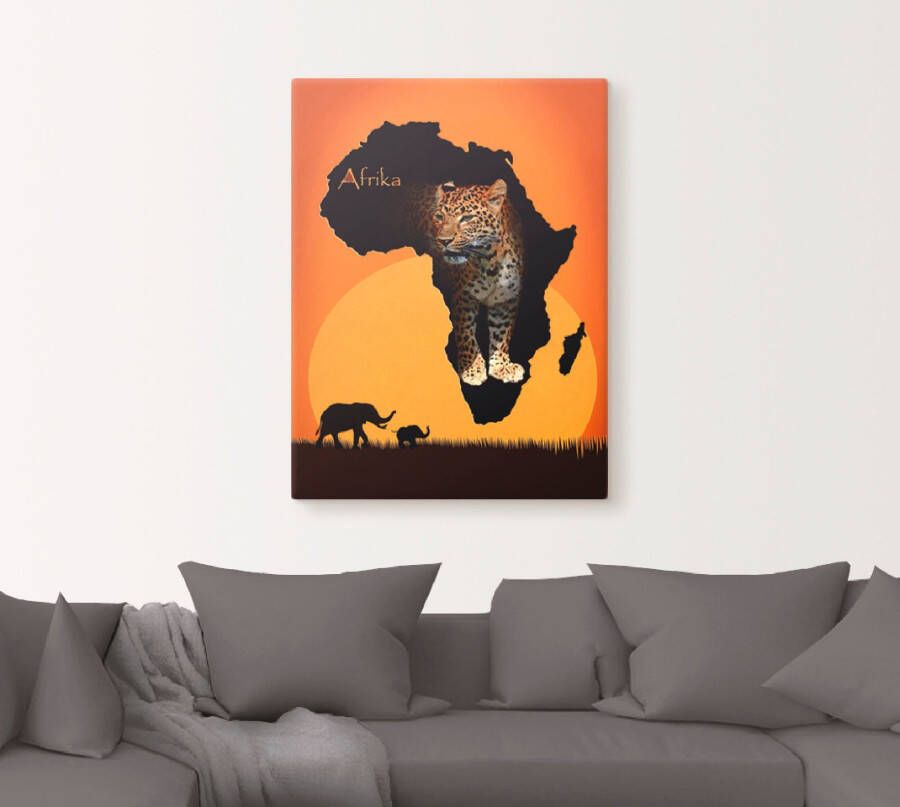 Artland Artprint Afrika het zwarte continent als artprint op linnen poster muursticker in verschillende maten