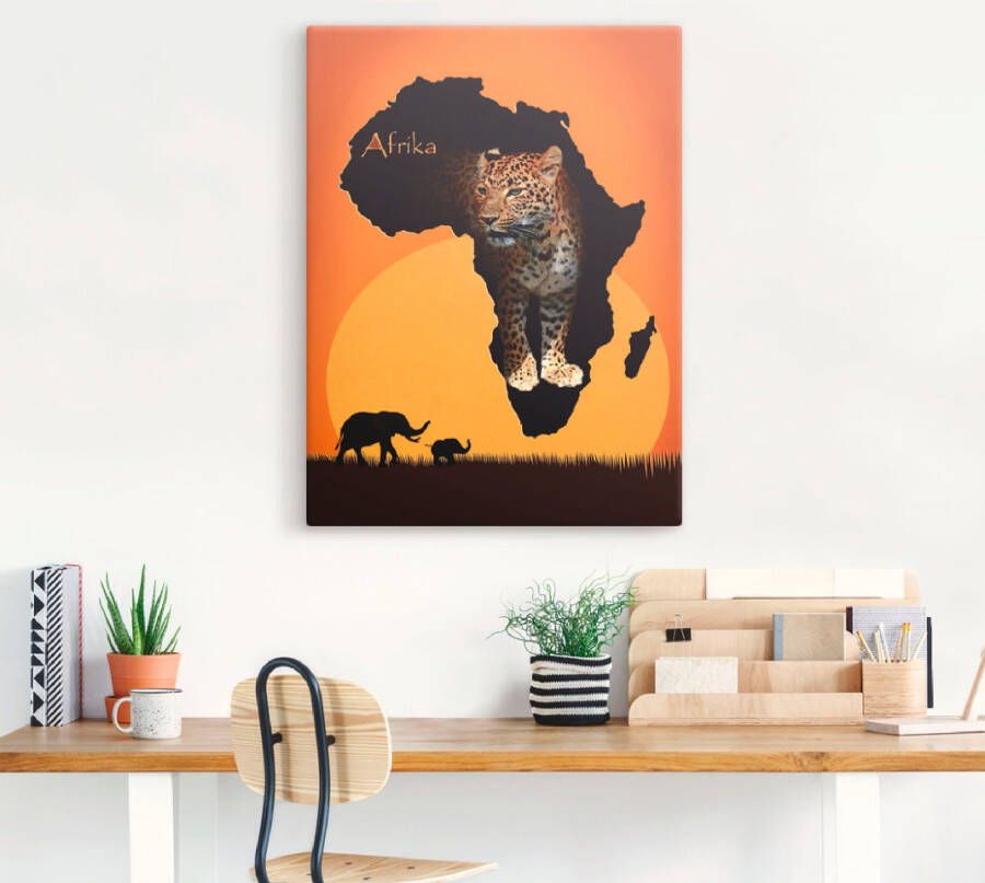 Artland Artprint Afrika het zwarte continent als artprint op linnen poster muursticker in verschillende maten