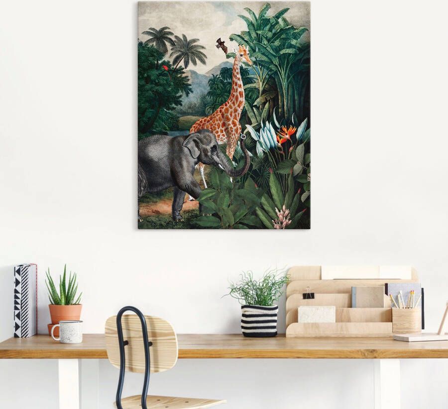 Artland Artprint Afrikaanse jungle als artprint van aluminium artprint voor buiten artprint op linnen poster in verschillende maten. maten