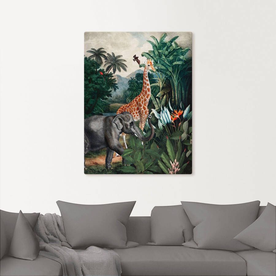 Artland Artprint Afrikaanse jungle als artprint van aluminium artprint voor buiten artprint op linnen poster in verschillende maten. maten