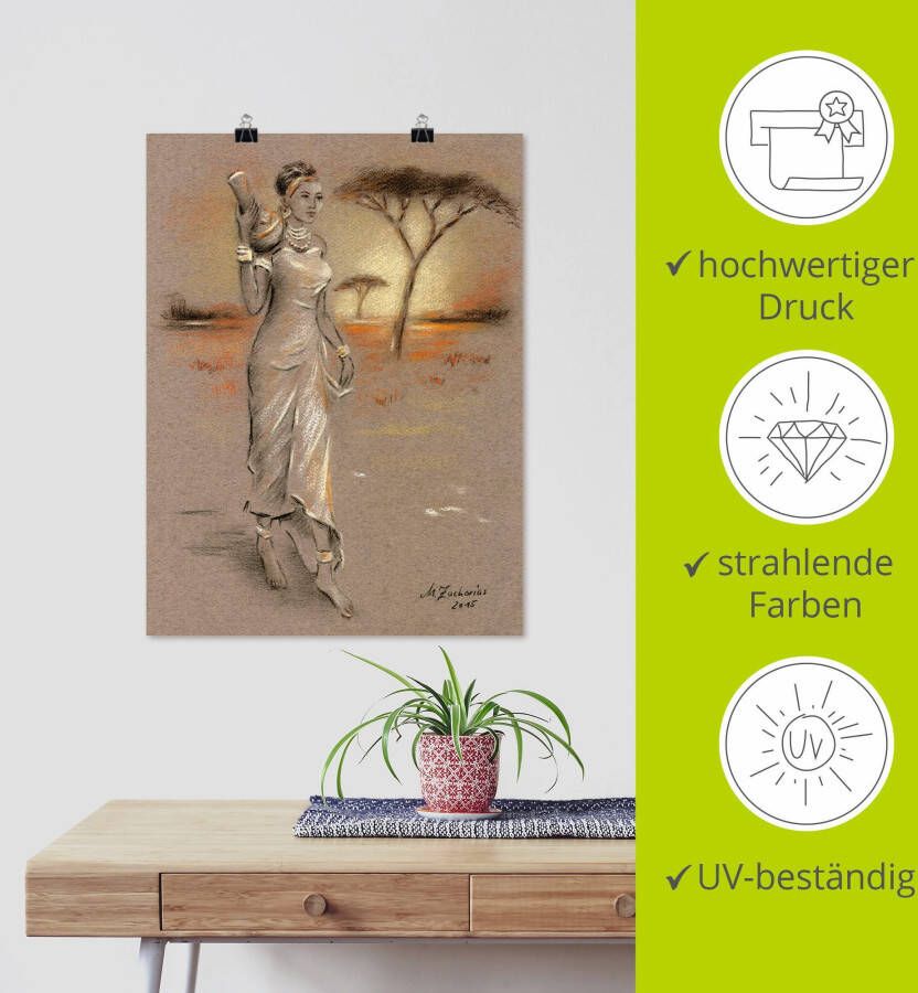 Artland Artprint Afrikaanse schoonheid als artprint op linnen poster in verschillende formaten maten