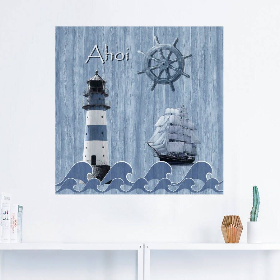 Artland Artprint Ahoy in maritiem blauw als artprint van aluminium artprint voor buiten artprint op linnen poster muursticker