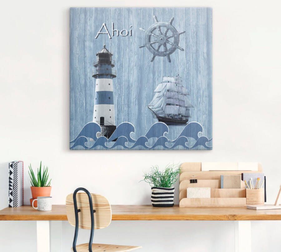 Artland Artprint Ahoy in maritiem blauw als artprint van aluminium artprint voor buiten artprint op linnen poster muursticker