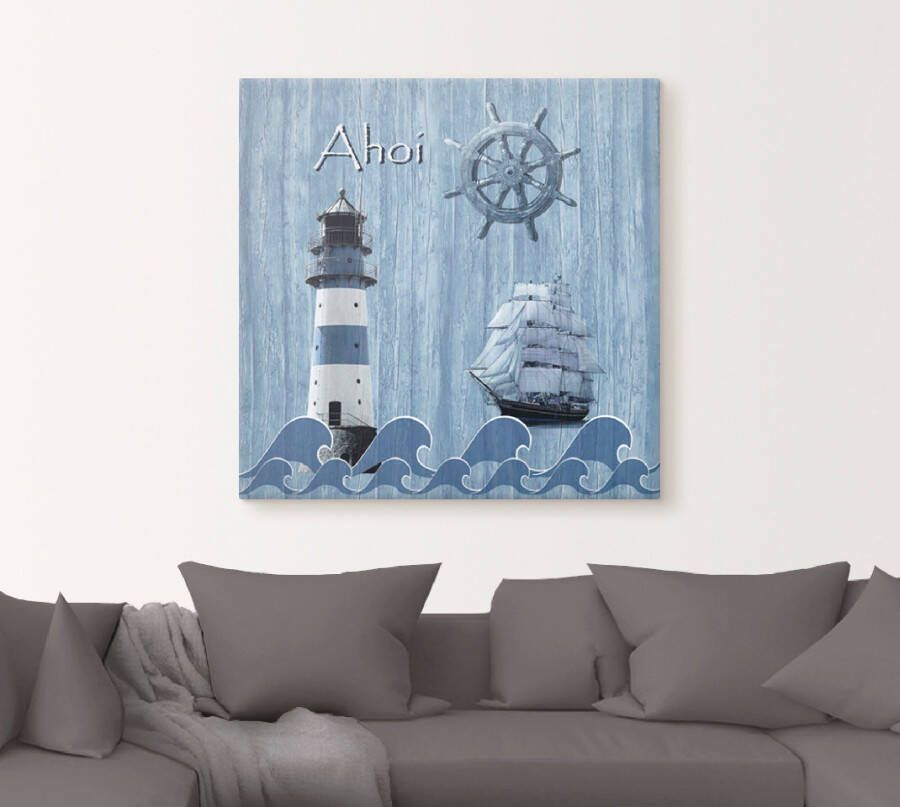 Artland Artprint Ahoy in maritiem blauw als artprint van aluminium artprint voor buiten artprint op linnen poster muursticker