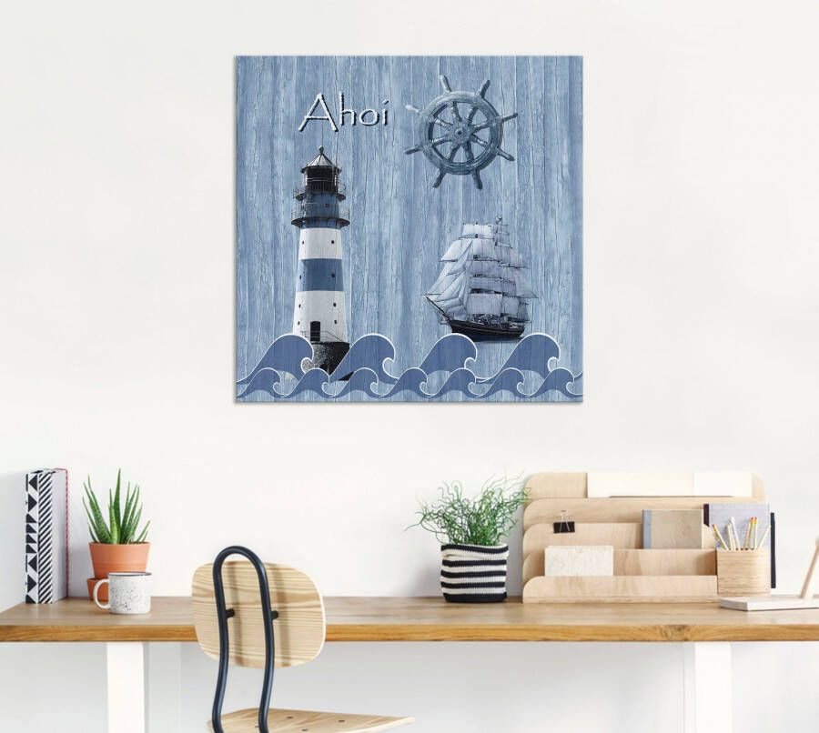 Artland Artprint Ahoy in maritiem blauw als artprint van aluminium artprint voor buiten artprint op linnen poster muursticker