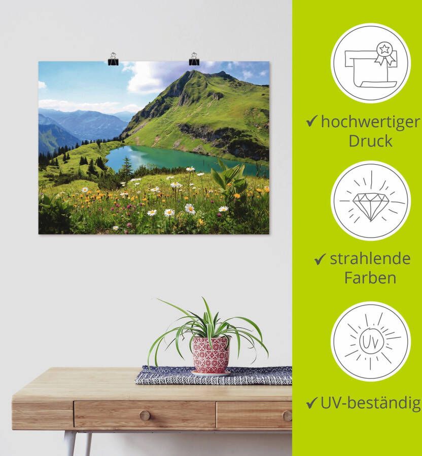 Artland Artprint Alpenmeer als artprint op linnen poster muursticker in verschillende maten