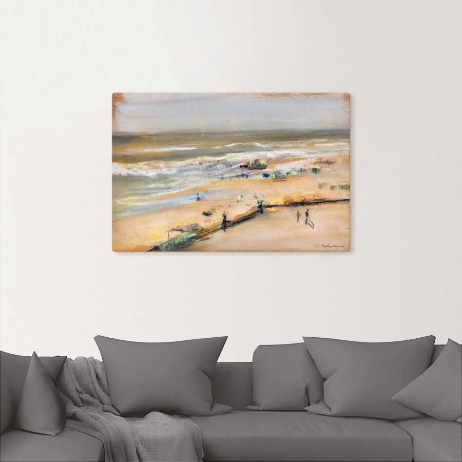 Artland Artprint Uitzicht vanaf de duin op de zee Noordwijk als artprint op linnen in verschillende maten