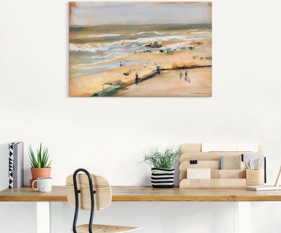 Artland Artprint Uitzicht vanaf de duin op de zee Noordwijk als artprint op linnen in verschillende maten