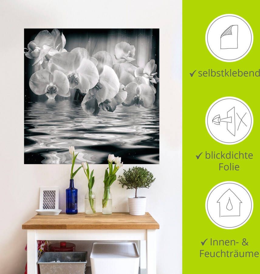 Artland Artprint Orchideeën monochroom als artprint op linnen muursticker in verschillende maten