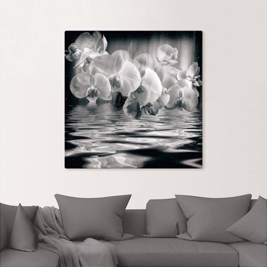 Artland Artprint Orchideeën monochroom als artprint op linnen muursticker in verschillende maten