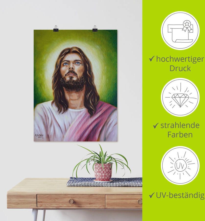 Artland Artprint Portret van Jezus Christus als artprint op linnen poster in verschillende formaten maten