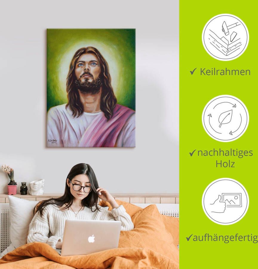 Artland Artprint Portret van Jezus Christus als artprint op linnen poster in verschillende formaten maten