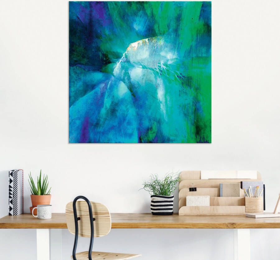 Artland Artprint Abstracte compositie in turquoise als artprint van aluminium artprint voor buiten artprint op linnen in verschillende maten