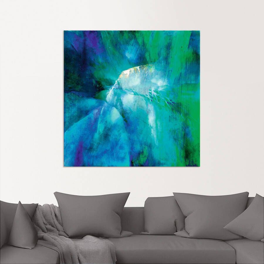 Artland Artprint Abstracte compositie in turquoise als artprint van aluminium artprint voor buiten artprint op linnen in verschillende maten