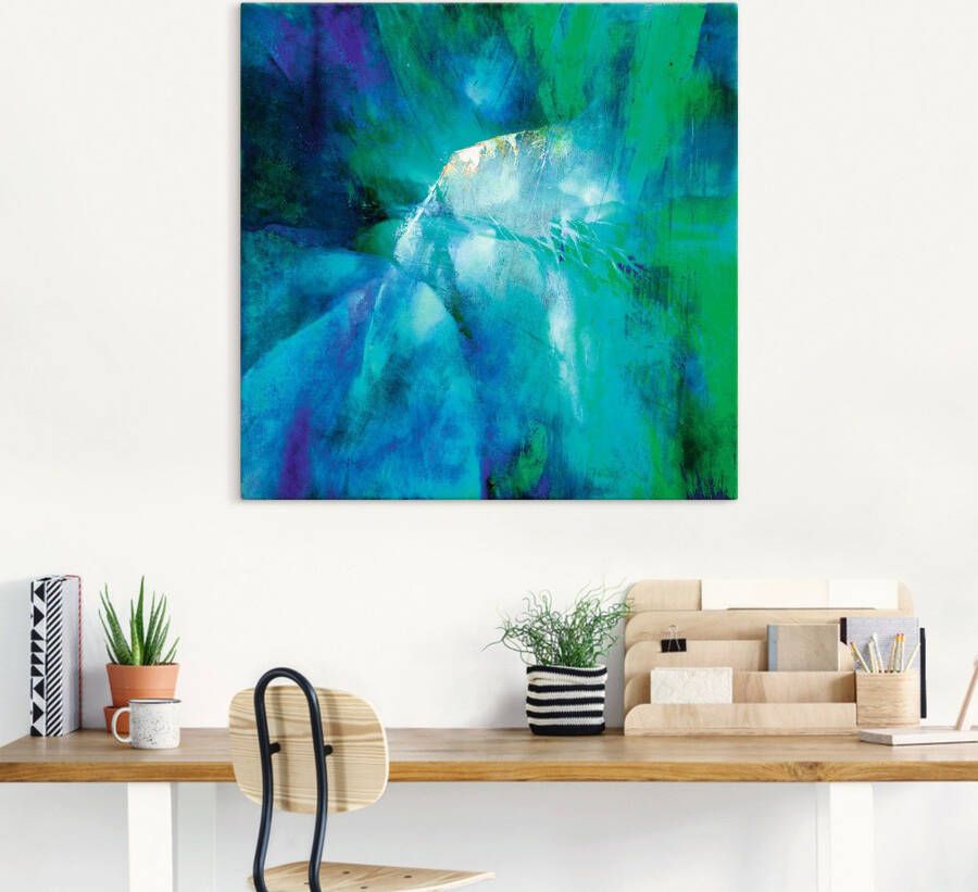 Artland Artprint Abstracte compositie in turquoise als artprint van aluminium artprint voor buiten artprint op linnen in verschillende maten