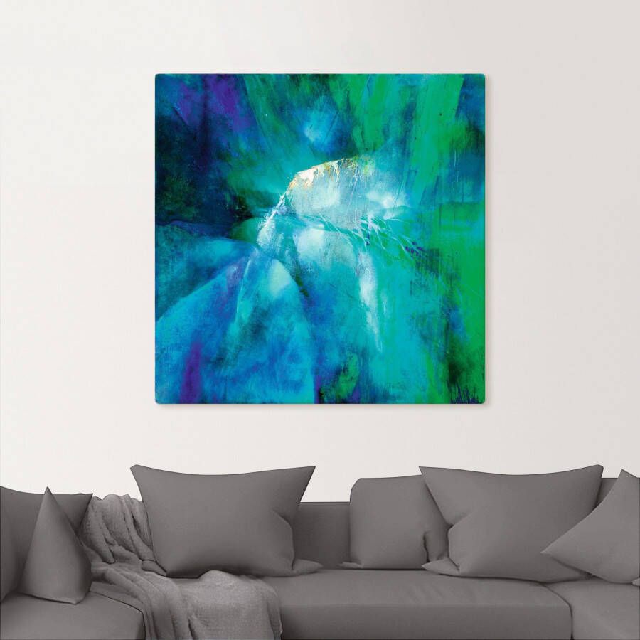 Artland Artprint Abstracte compositie in turquoise als artprint van aluminium artprint voor buiten artprint op linnen in verschillende maten