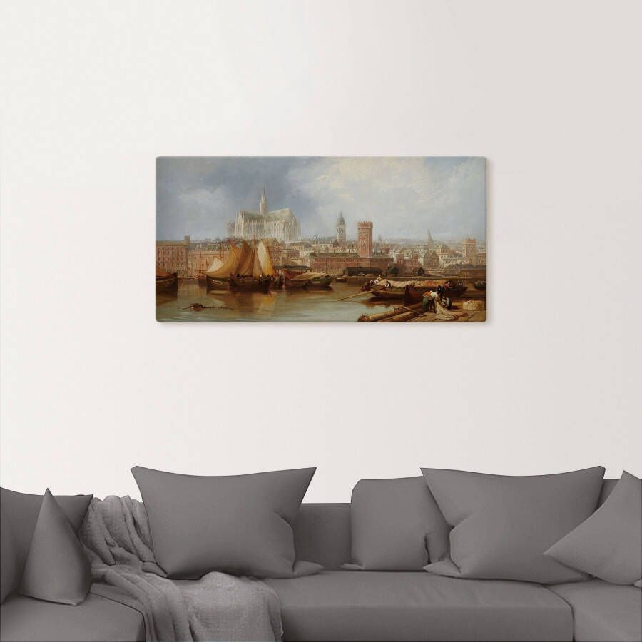 Artland Artprint Uitzicht op Keulen onvoltooide kathedraal als artprint van aluminium artprint voor buiten artprint op linnen in verschillende maten