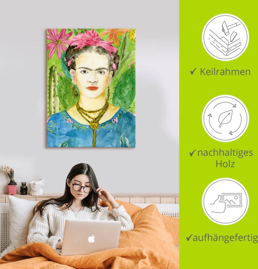 Artland Artprint Frida Kahlo II als artprint van aluminium artprint voor buiten artprint op linnen poster muursticker