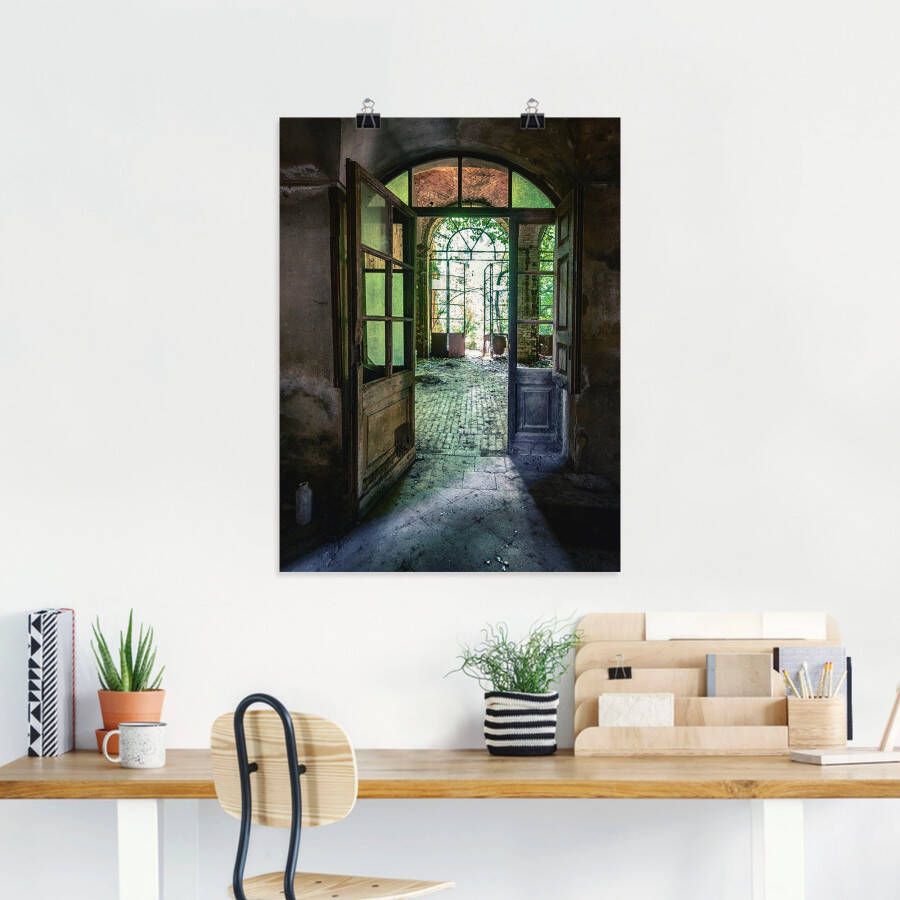 Artland Artprint Verlaten plek oude deur raam als artprint van aluminium artprint voor buiten artprint op linnen poster muursticker