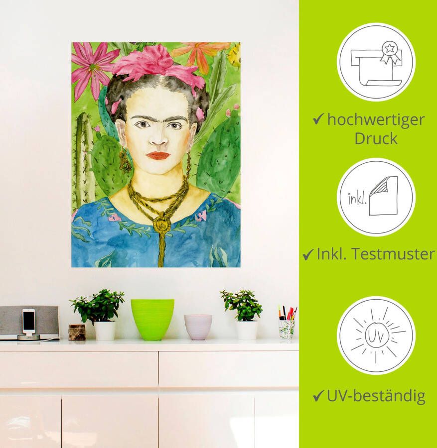 Artland Artprint Frida Kahlo II als artprint van aluminium artprint voor buiten artprint op linnen poster muursticker