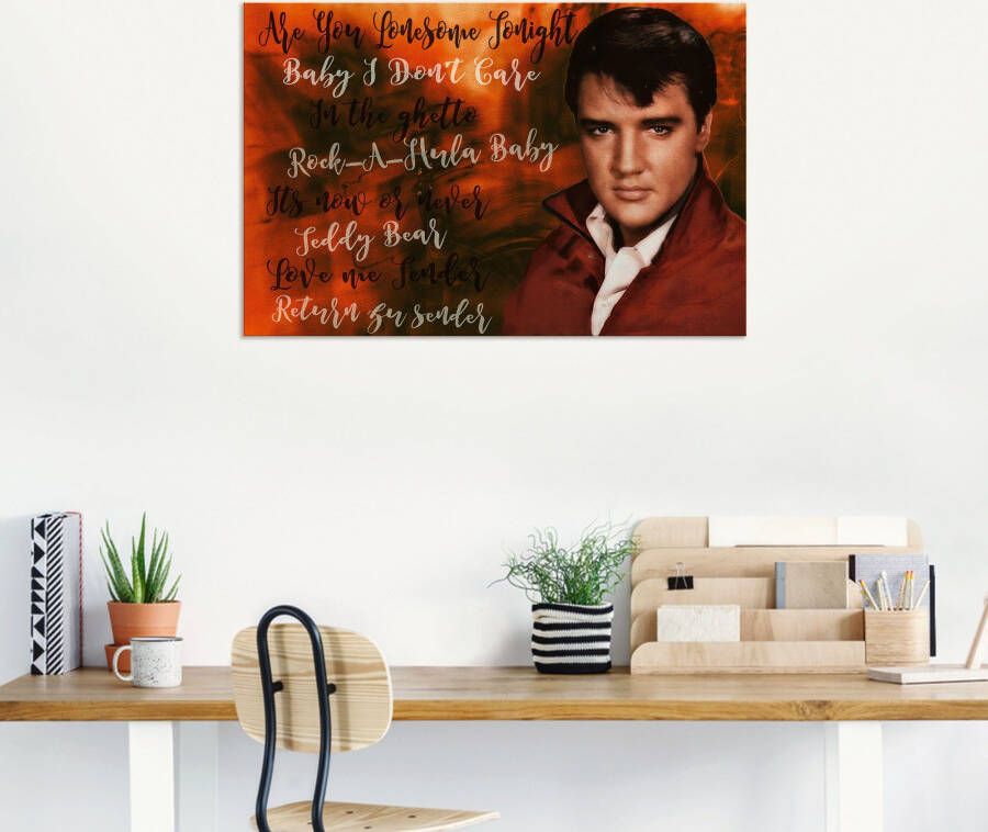 Artland Artprint Elvis ster als artprint van aluminium artprint voor buiten poster in diverse formaten