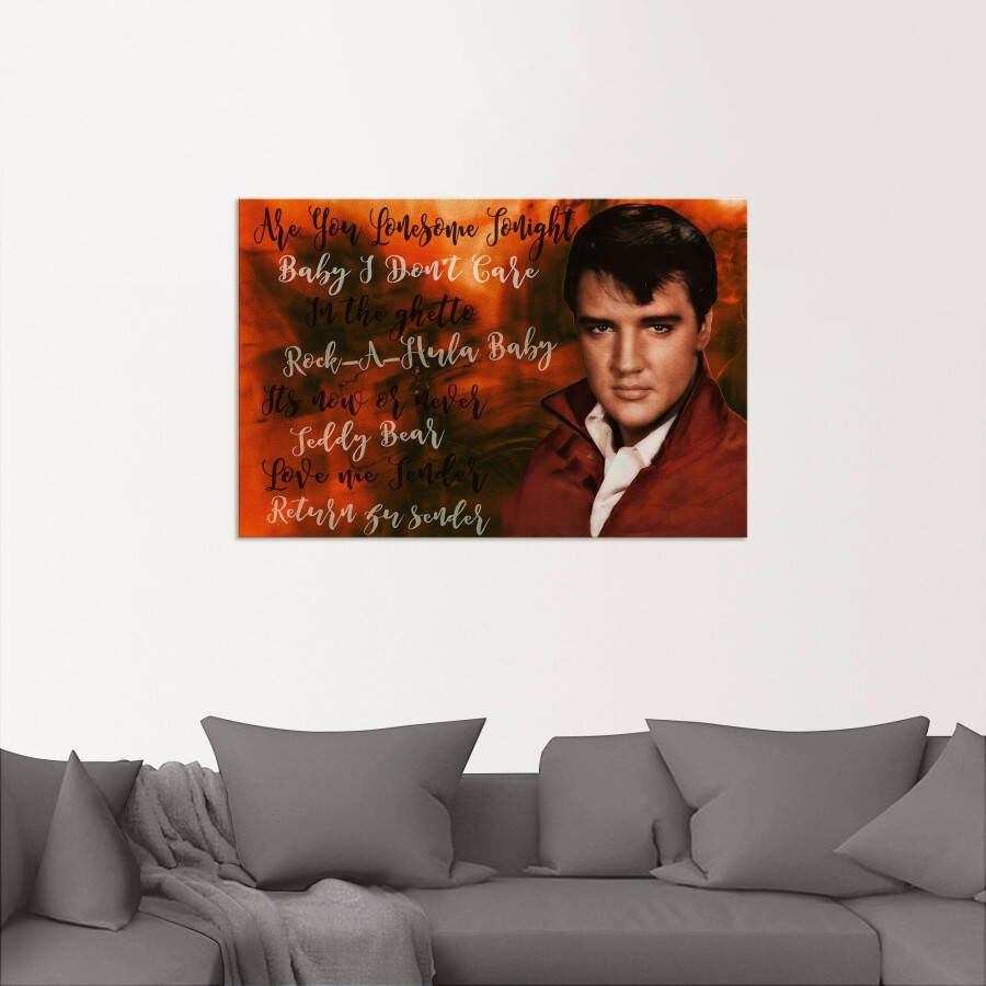 Artland Artprint Elvis ster als artprint van aluminium artprint voor buiten poster in diverse formaten