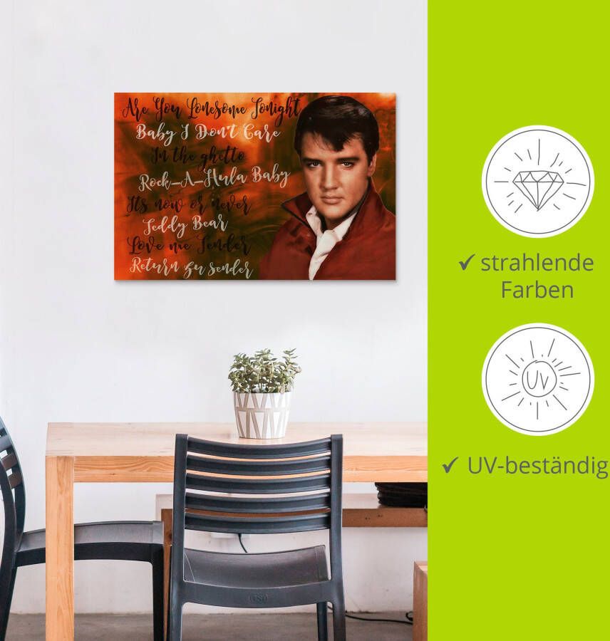 Artland Artprint Elvis ster als artprint van aluminium artprint voor buiten poster in diverse formaten