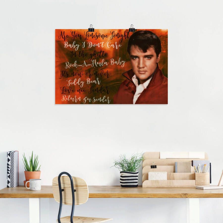 Artland Artprint Elvis ster als artprint van aluminium artprint voor buiten poster in diverse formaten