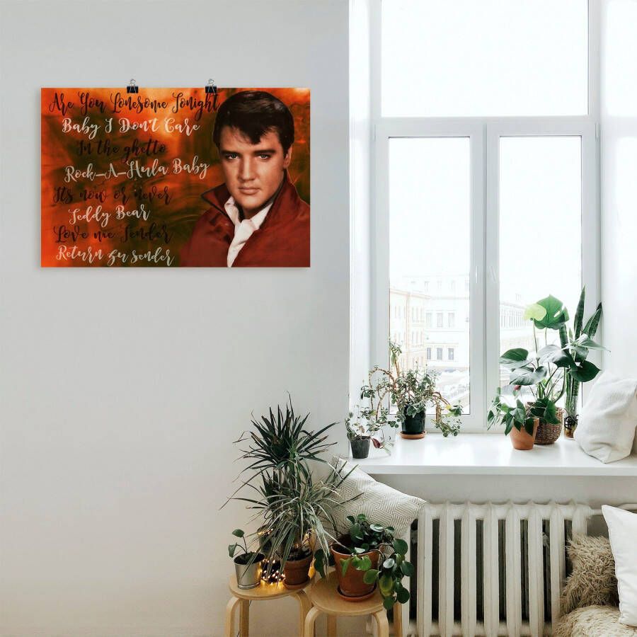 Artland Artprint Elvis ster als artprint van aluminium artprint voor buiten poster in diverse formaten