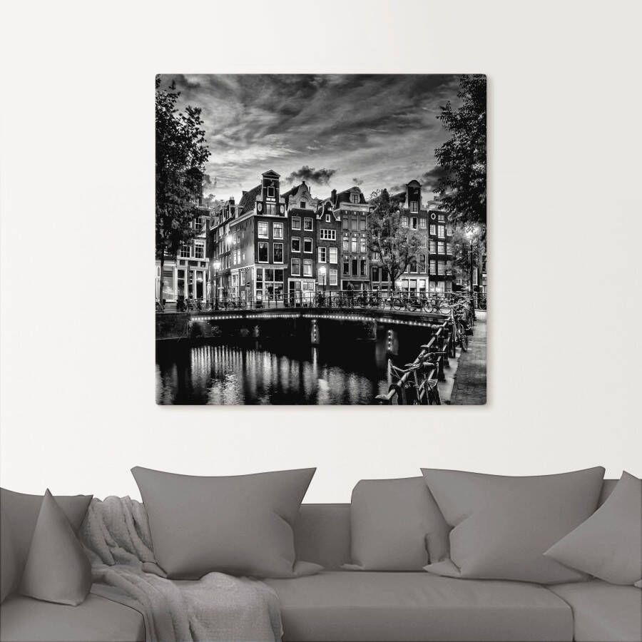 Artland Artprint Amsterdam avondidylle als artprint op linnen poster muursticker in verschillende maten