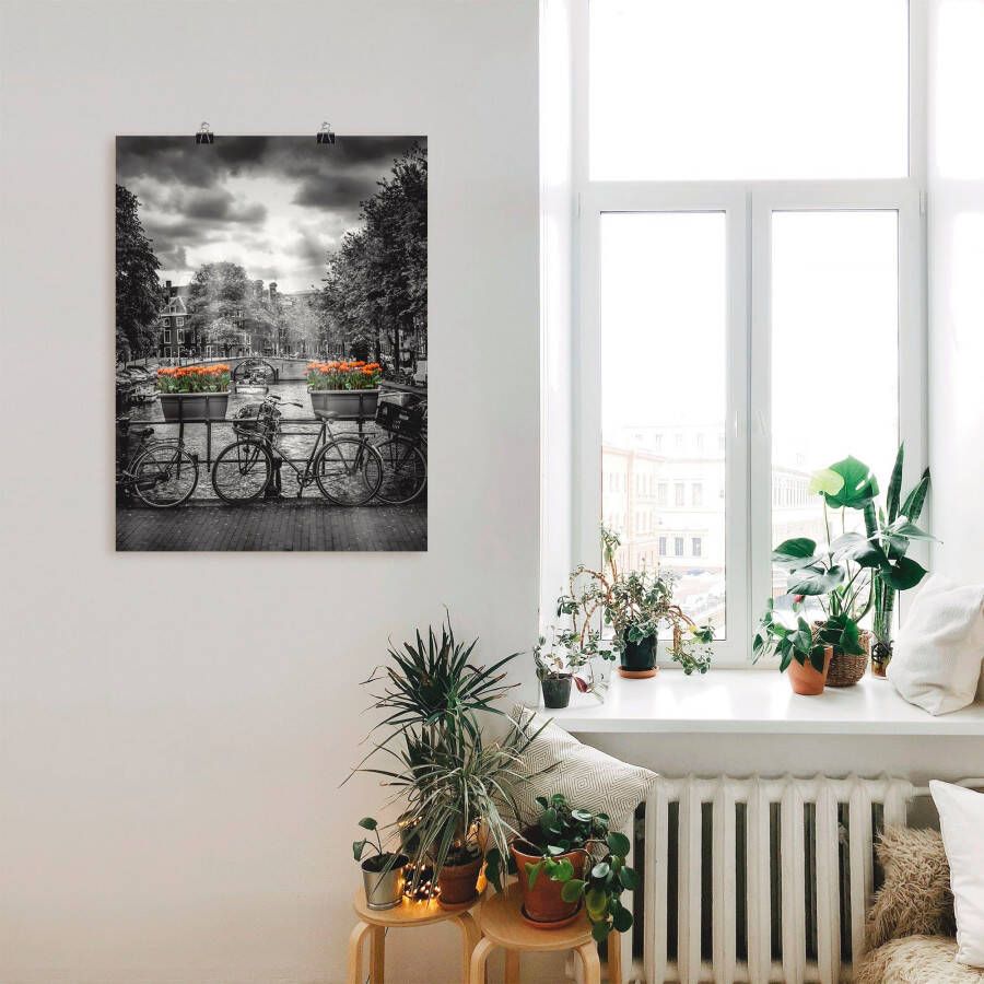 Artland Artprint Amsterdam Herengracht & zonnestralen als artprint op linnen poster in verschillende formaten maten