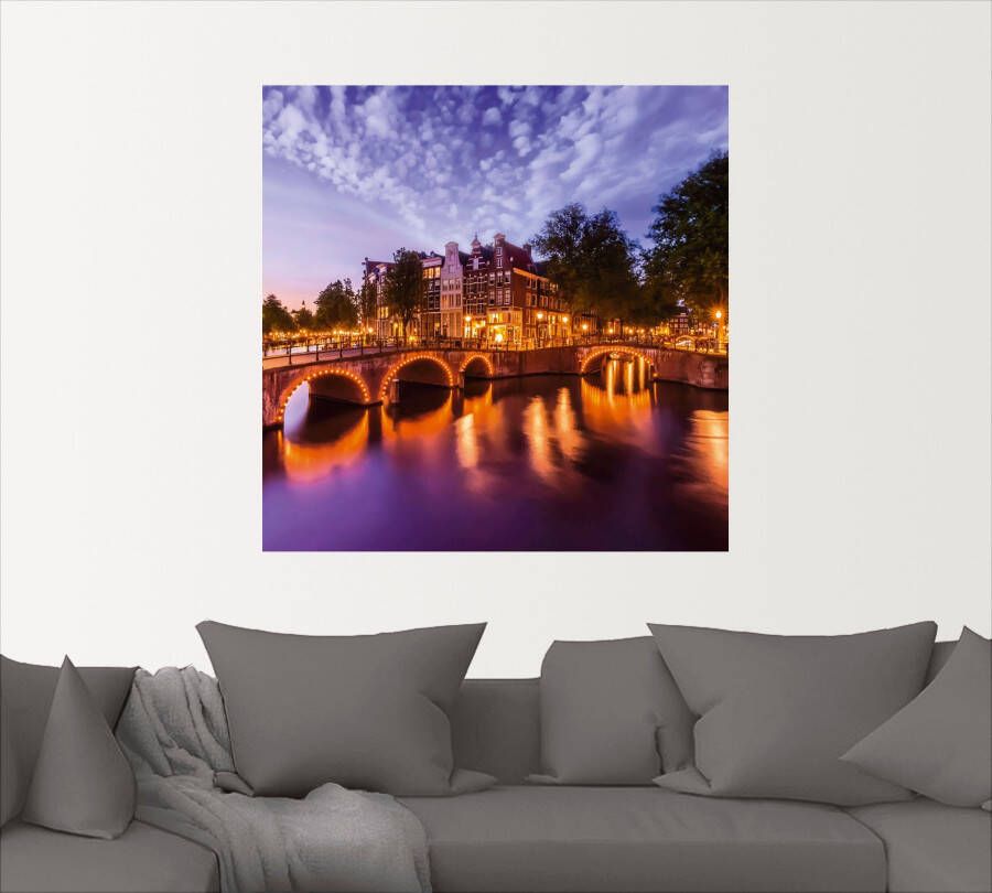 Artland Artprint Amsterdam Keizersgracht Leidsegracht als artprint op linnen poster muursticker in verschillende maten