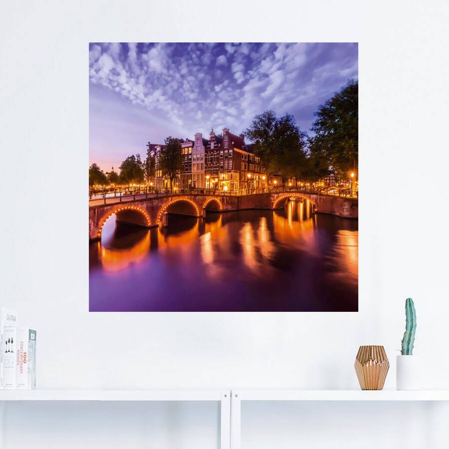 Artland Artprint Amsterdam Keizersgracht Leidsegracht als artprint op linnen poster muursticker in verschillende maten