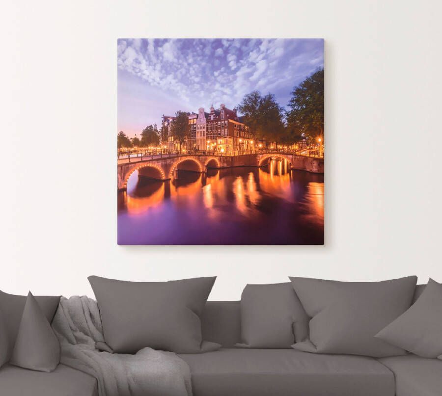 Artland Artprint Amsterdam Keizersgracht Leidsegracht als artprint op linnen poster muursticker in verschillende maten