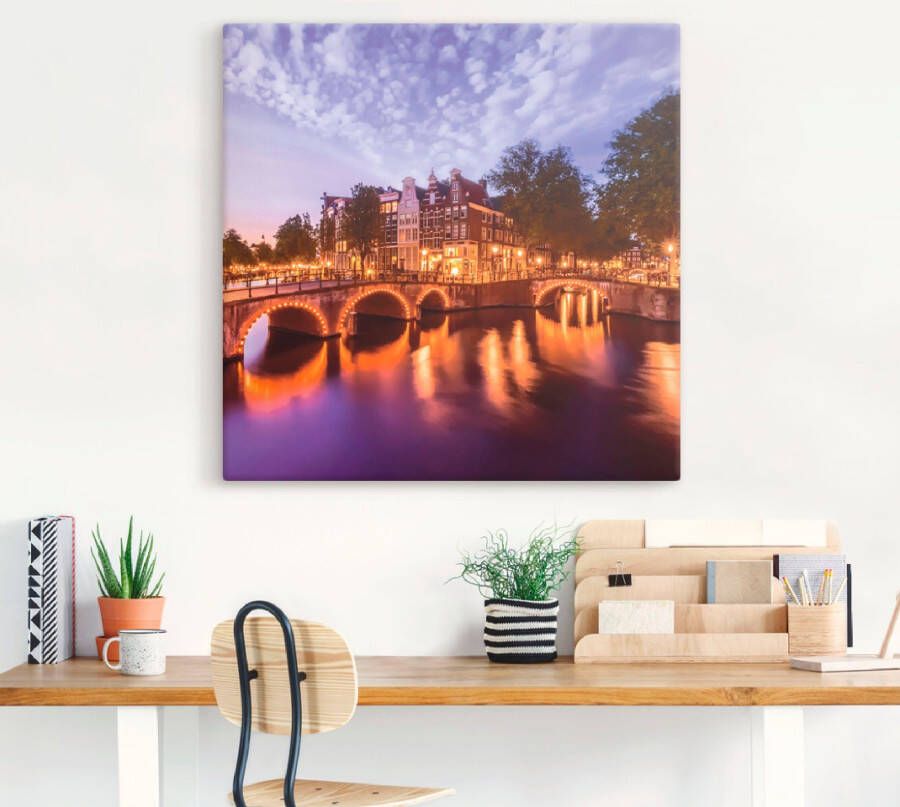 Artland Artprint Amsterdam Keizersgracht Leidsegracht als artprint op linnen poster muursticker in verschillende maten